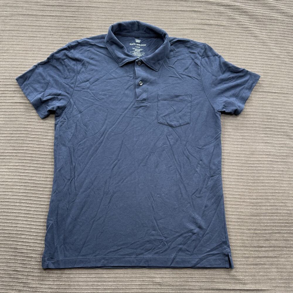 Mack Weldon Polo Shirt Mens Large Pocket Performance Casual Soft Modal Blend